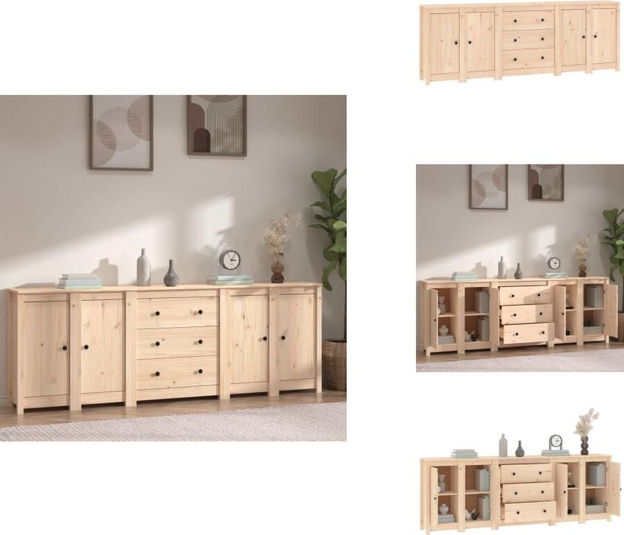 VidaXL Dressoir Dressoirs Kast Wandkast Dressoir 230x35x80 cm massief grenenhout