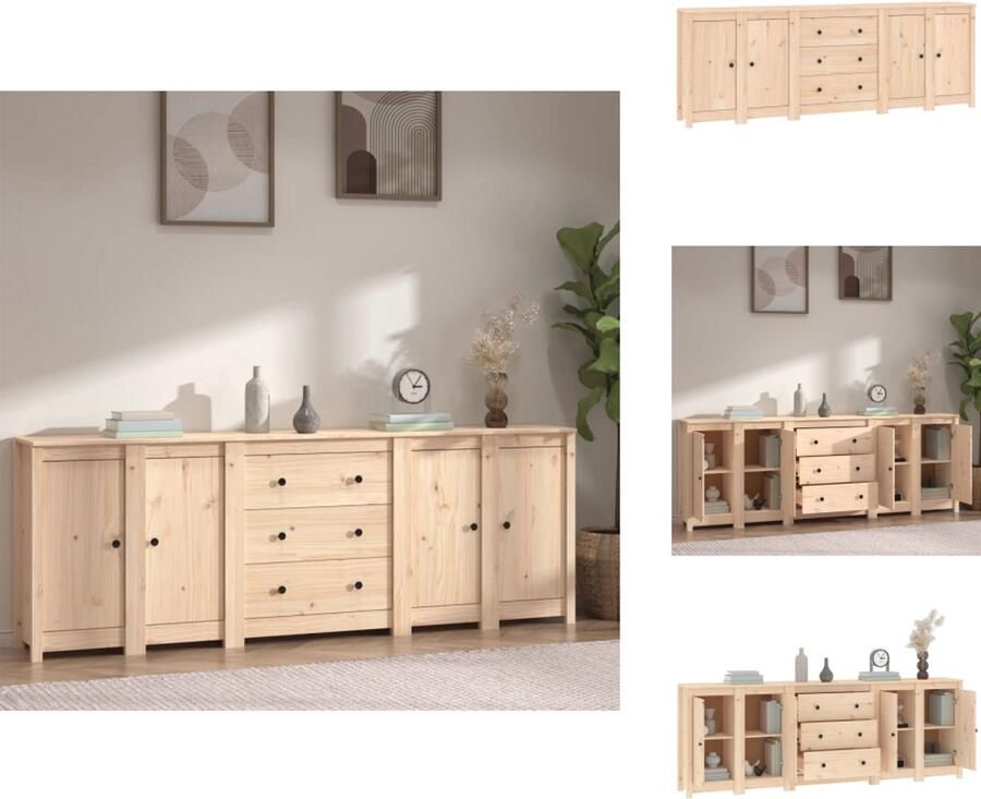 VidaXL Dressoir Dressoirs Kast Wandkast Dressoir 230x35x80 cm massief grenenhout - Foto 4