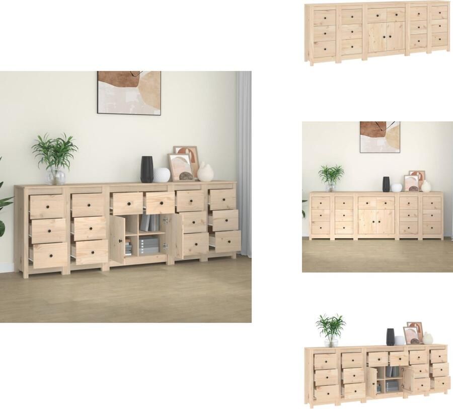 VidaXL Dressoir Dressoirs Kast Wandkast Dressoir 230x35x80 cm massief grenenhout - Foto 2
