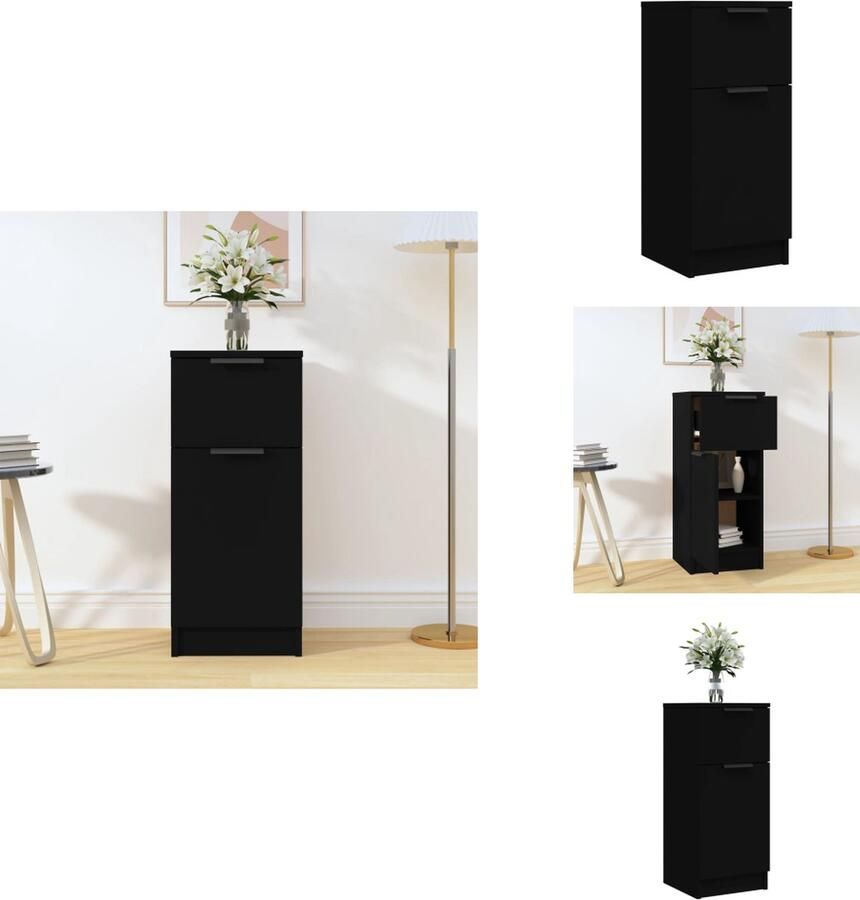 VidaXL Dressoir Dressoirs Kast Wandkast Dressoir 30x30x70 cm bewerkt hout zwart