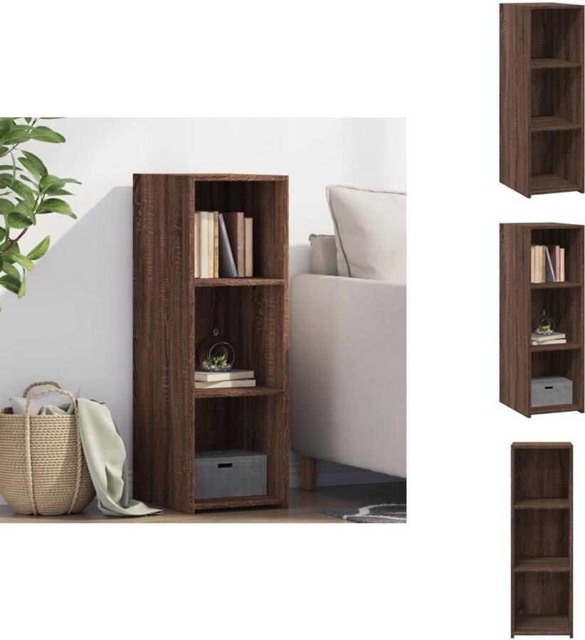 VidaXL Dressoir Dressoirs Kast Wandkast Dressoir 30x41x93 cm bewerkt hout bruin eikenkleur