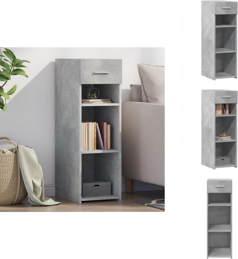VidaXL Dressoir Dressoirs Kast Wandkast Dressoir 30x42 5x93 cm bewerkt hout betongrijs