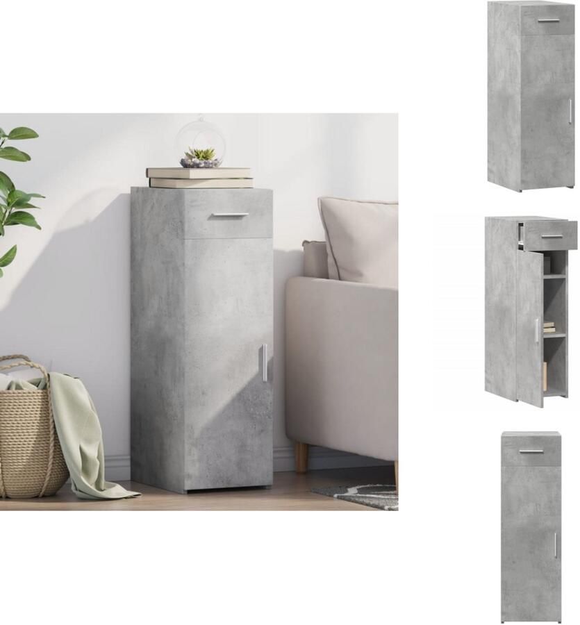 VidaXL Dressoir Dressoirs Kast Wandkast Dressoir 30x42 5x93 cm bewerkt hout betongrijs