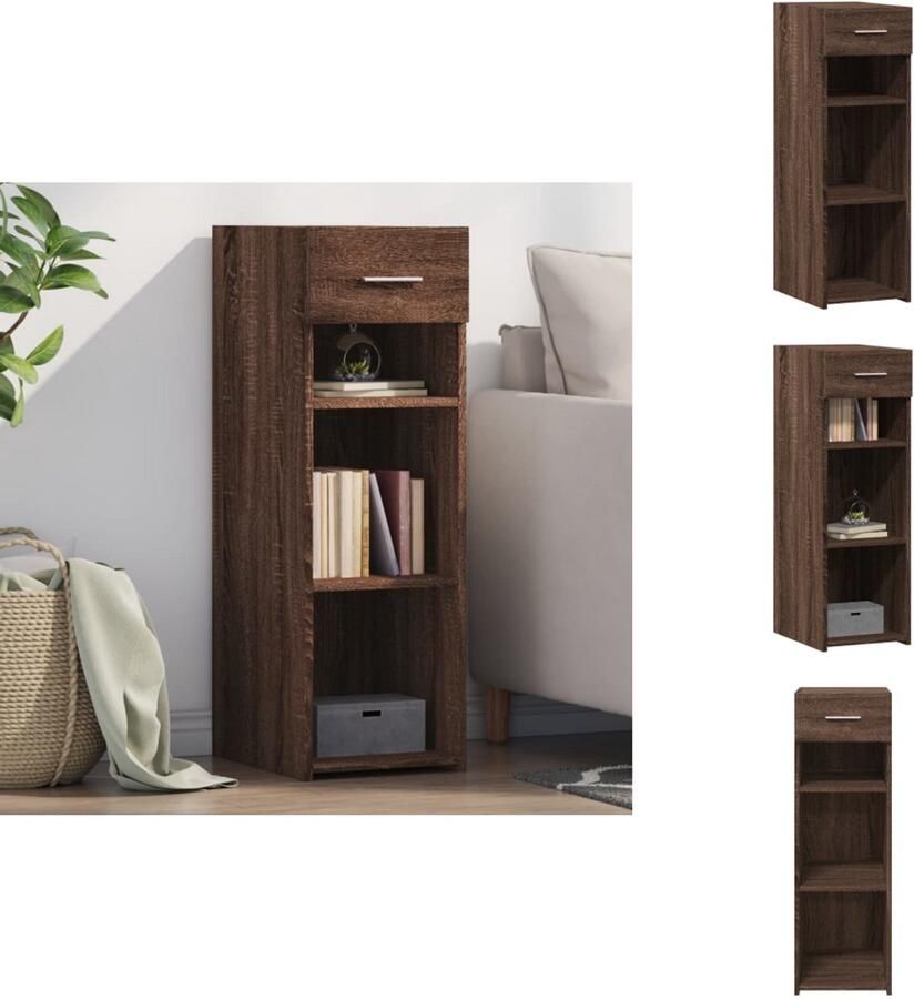 VidaXL Dressoir Dressoirs Kast Wandkast Dressoir 30x42 5x93 cm bewerkt hout bruin eikenkleur