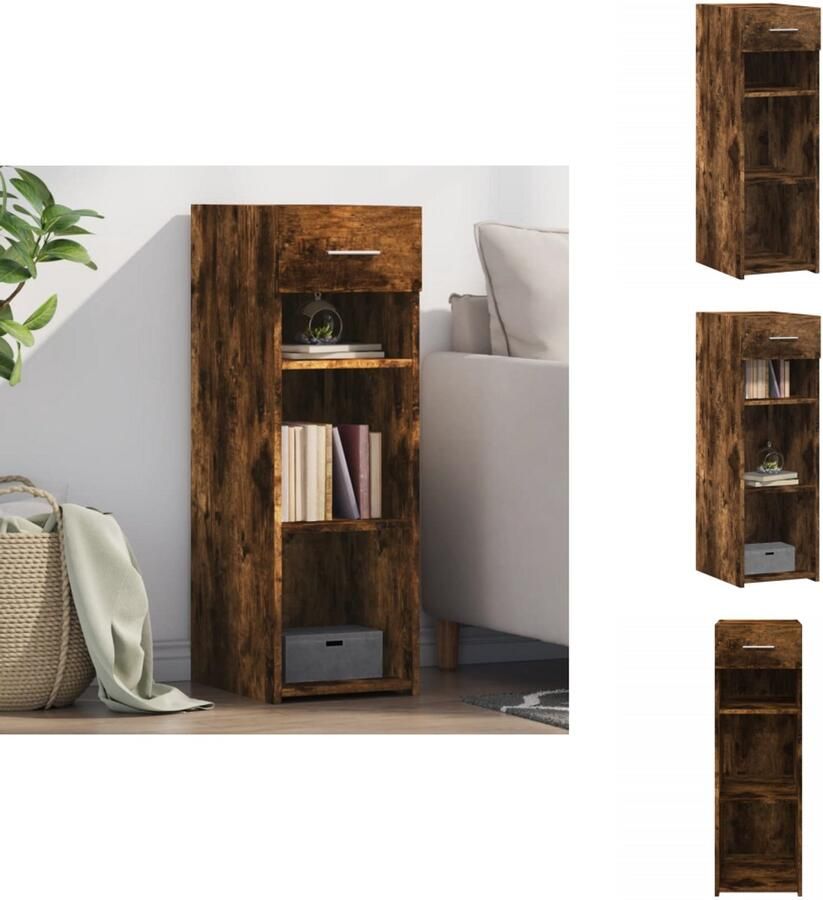 VidaXL Dressoir Dressoirs Kast Wandkast Dressoir 30x42 5x93 cm bewerkt hout gerookt eikenkleurig