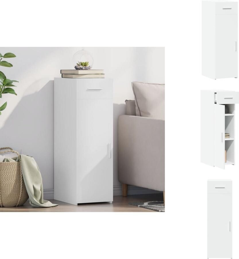 VidaXL Dressoir Dressoirs Kast Wandkast Dressoir 30x42 5x93 cm bewerkt hout wit