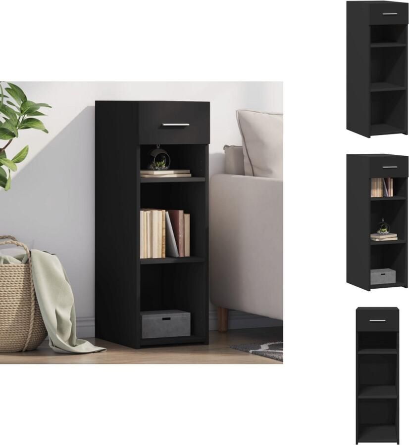 VidaXL Dressoir Dressoirs Kast Wandkast Dressoir 30x42 5x93 cm bewerkt hout zwart