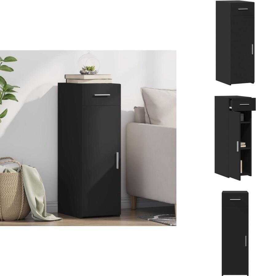 VidaXL Dressoir Dressoirs Kast Wandkast Dressoir 30x42 5x93 cm bewerkt hout zwart