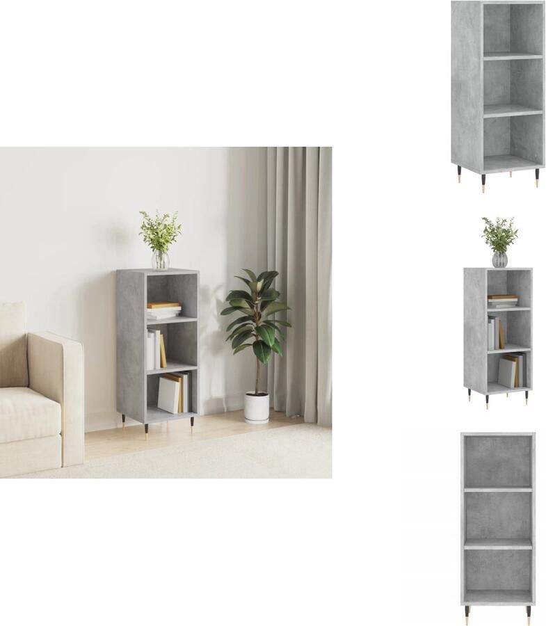 VidaXL Dressoir Dressoirs Kast Wandkast Dressoir 34 5x32 5x90 cm bewerkt hout betongrijs - Foto 3