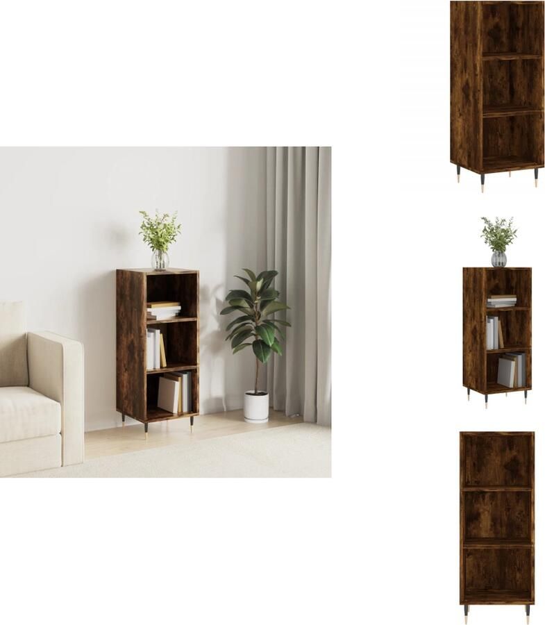 VidaXL Dressoir Dressoirs Kast Wandkast Dressoir 34-5x32-5x90 cm bewerkt hout gerookt eikenkleurig