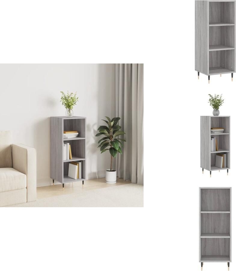 VidaXL Dressoir Dressoirs Kast Wandkast Dressoir 34 5x32 5x90 cm bewerkt hout grijs sonoma eikenkleurig - Foto 4