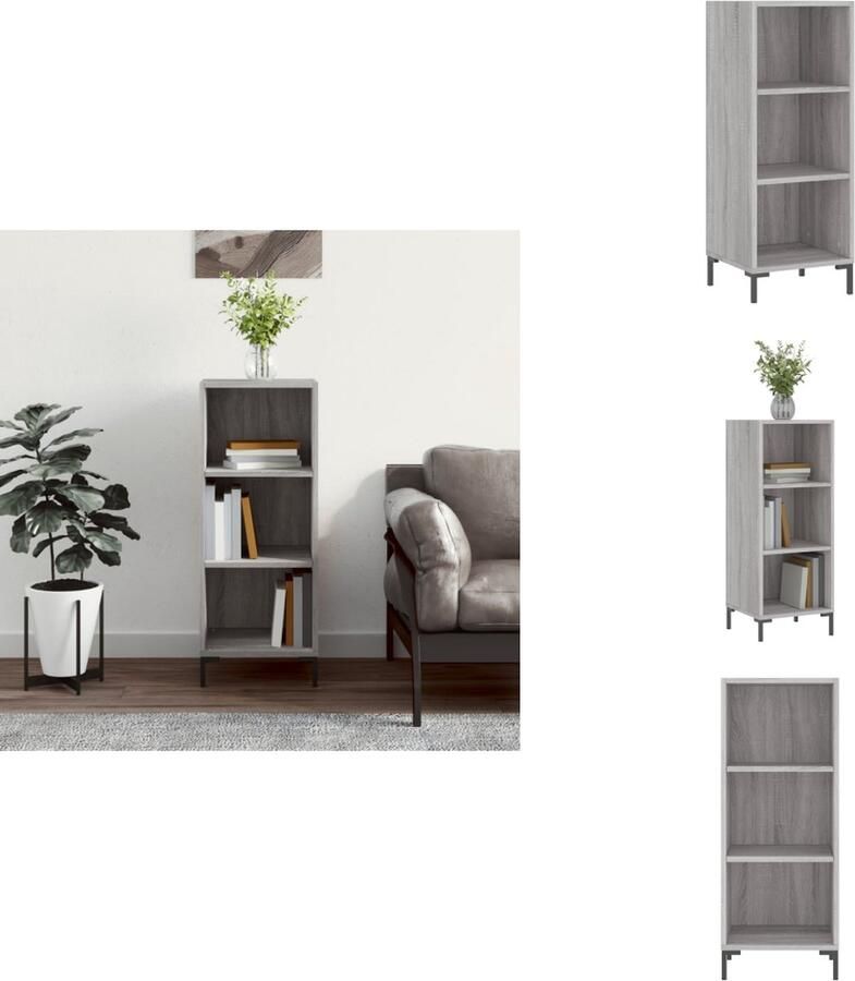 VidaXL Dressoir Dressoirs Kast Wandkast Dressoir 34 5x32 5x90 cm bewerkt hout grijs sonoma eikenkleurig - Foto 5