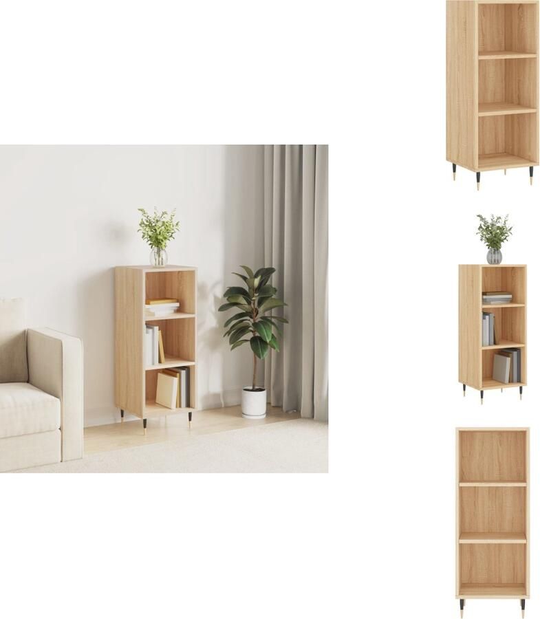 VidaXL Dressoir Dressoirs Kast Wandkast Dressoir 34-5x32-5x90 cm bewerkt hout sonoma eikenkleurig - Foto 2