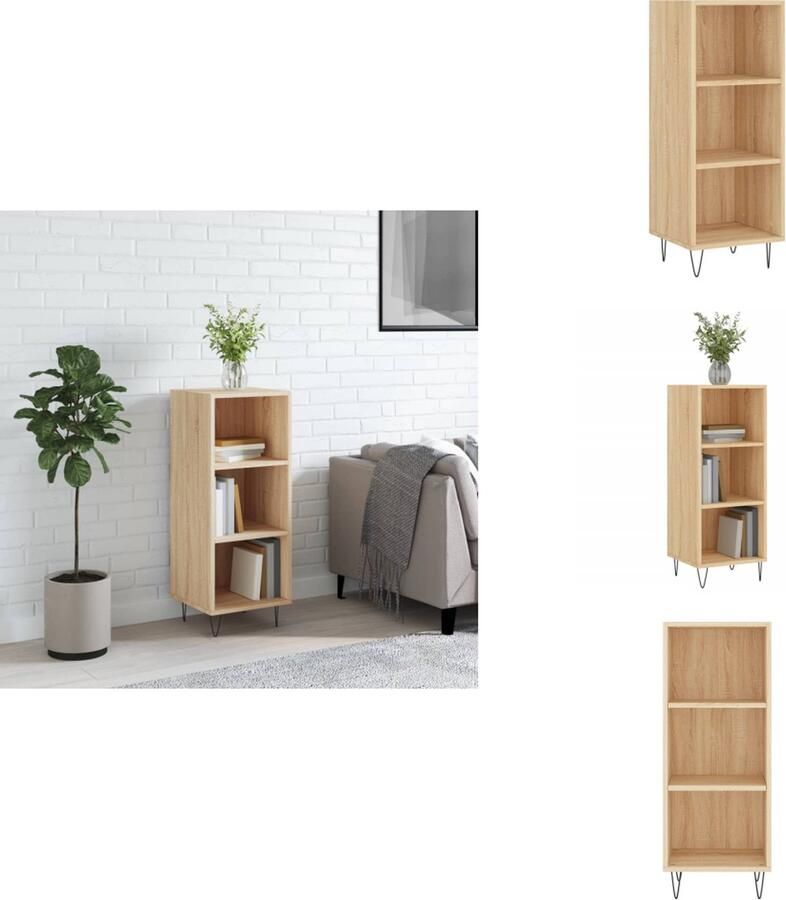 VidaXL Dressoir Dressoirs Kast Wandkast Dressoir 34-5x32-5x90 cm bewerkt hout sonoma eikenkleurig