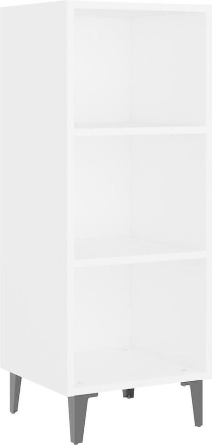 VidaXL Dressoir Classic White 34.5 x 32.5 x 90 cm Duurzaam bewerkt hout en metaal Keukenkast - Foto 5