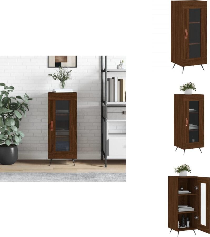 VidaXL Dressoir Dressoirs Kast Wandkast Dressoir 34-5x34x90 cm bewerkt hout bruineikenkleurig