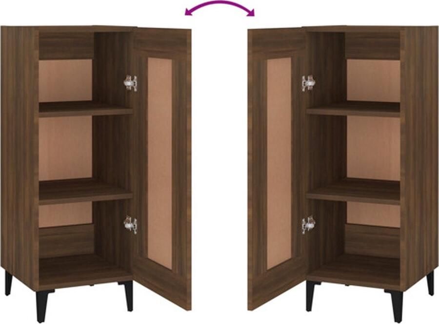 VidaXL Dressoir Dressoirs Kast Wandkast Dressoir 34-5x34x90 cm bewerkt hout bruineikenkleurig