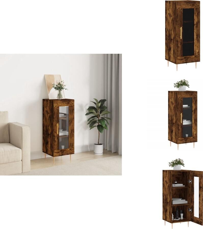 VidaXL Dressoir Dressoirs Kast Wandkast Dressoir 34-5x34x90 cm bewerkt hout gerookt eiken