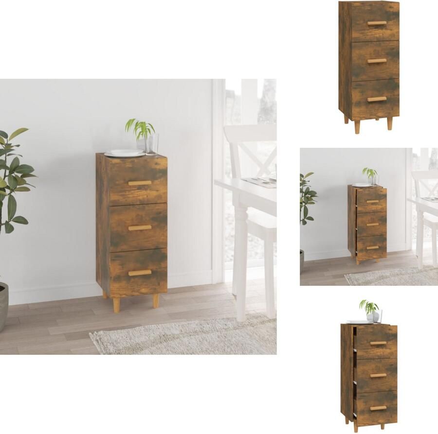 VidaXL Dressoir Dressoirs Kast Wandkast Dressoir 34-5x34x90 cm bewerkt hout gerookt eiken