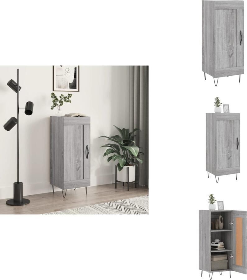 VidaXL Dressoir Dressoirs Kast Wandkast -Dressoir-34-5x34x90-cm-bewerkt-hout-grijs-sonoma-eikenkleurig - Foto 10