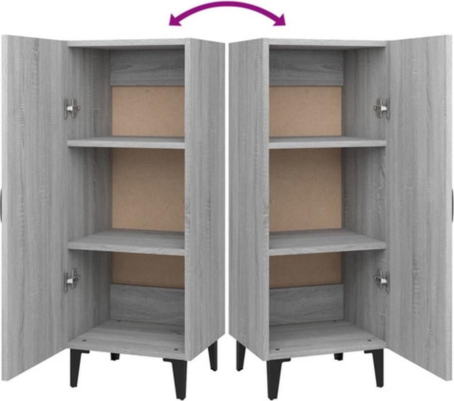 VidaXL Dressoir Dressoirs Kast Wandkast -Dressoir-34-5x34x90-cm-bewerkt-hout-grijs-sonoma-eikenkleurig - Foto 8