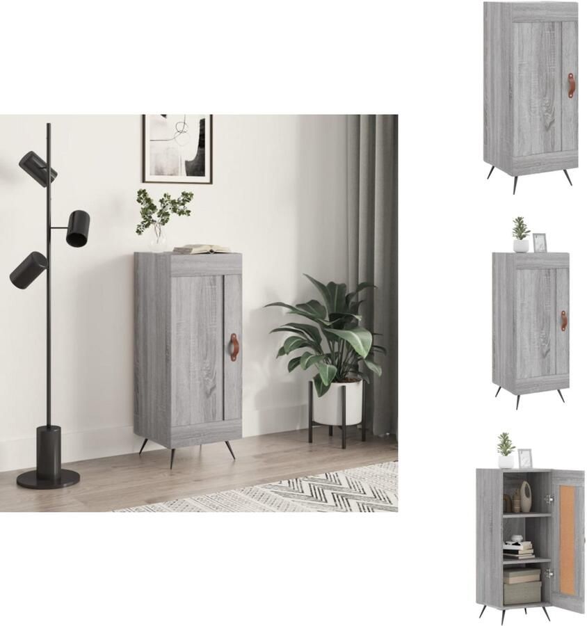 VidaXL Dressoir Dressoirs Kast Wandkast -Dressoir-34-5x34x90-cm-bewerkt-hout-grijs-sonoma-eikenkleurig - Foto 5
