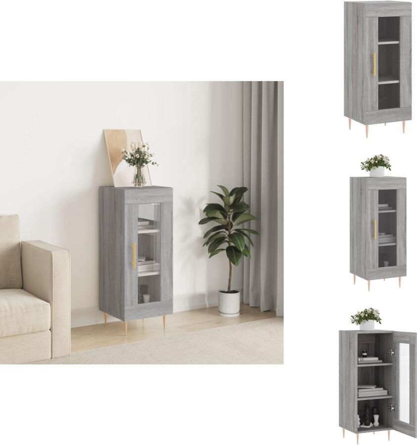 VidaXL Dressoir Dressoirs Kast Wandkast -Dressoir-34-5x34x90-cm-bewerkt-hout-grijs-sonoma-eikenkleurig - Foto 6