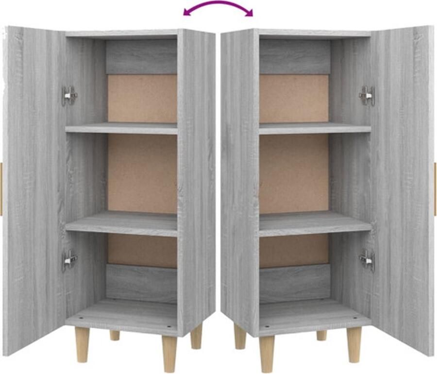 VidaXL -Dressoir-34 5x34x90-cm-bewerkt-hout-grijs-sonoma-eikenkleurig - Foto 4