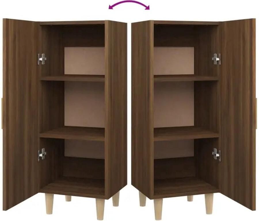 VidaXL Dressoir Dressoirs Kast Wandkast Dressoir 34 5x34x90 cm bewerkt hout zwart