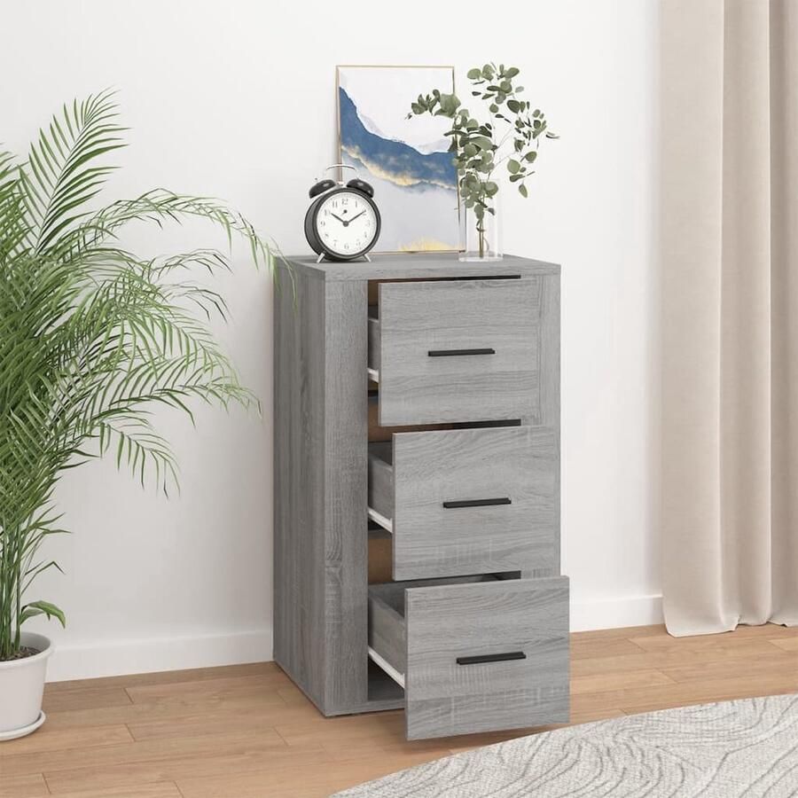 VidaXL Dressoir Dressoirs Kast Wandkast Dressoir 40x33x70 cm bewerkt hout grijs sonoma eikenkleurig - Foto 2