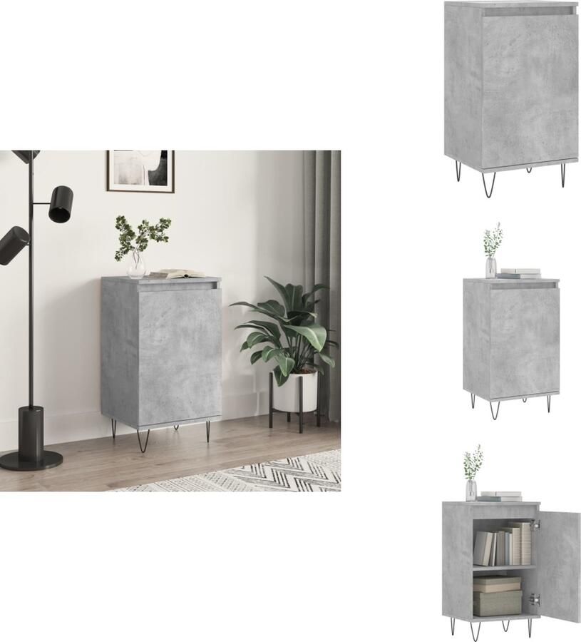 VidaXL Dressoir Dressoirs Kast Wandkast Dressoir 40x35x70 cm bewerkt hout betongrijs - Foto 3