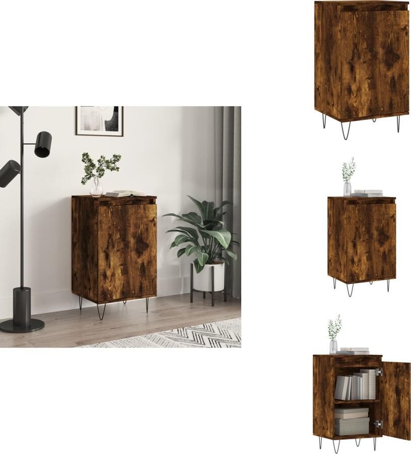 VidaXL Dressoir Dressoirs Kast Wandkast Dressoir 40x35x70 cm bewerkt hout gerookt eikenkleurig