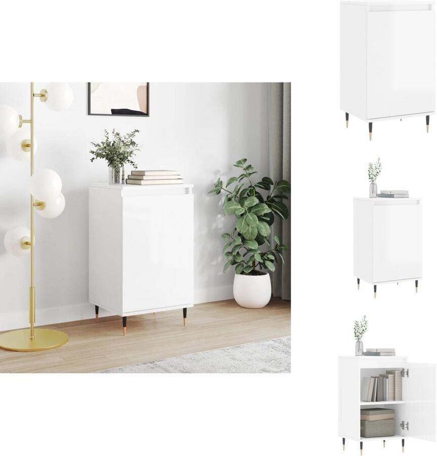 VidaXL Dressoir Dressoirs Kast Wandkast Dressoir 40x35x70 cm bewerkt hout hoogglans wit