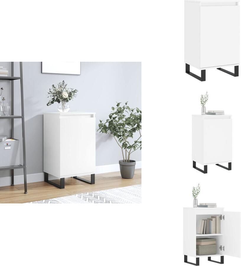 VidaXL Dressoir Dressoirs Kast Wandkast Dressoir 40x35x70 cm bewerkt hout wit