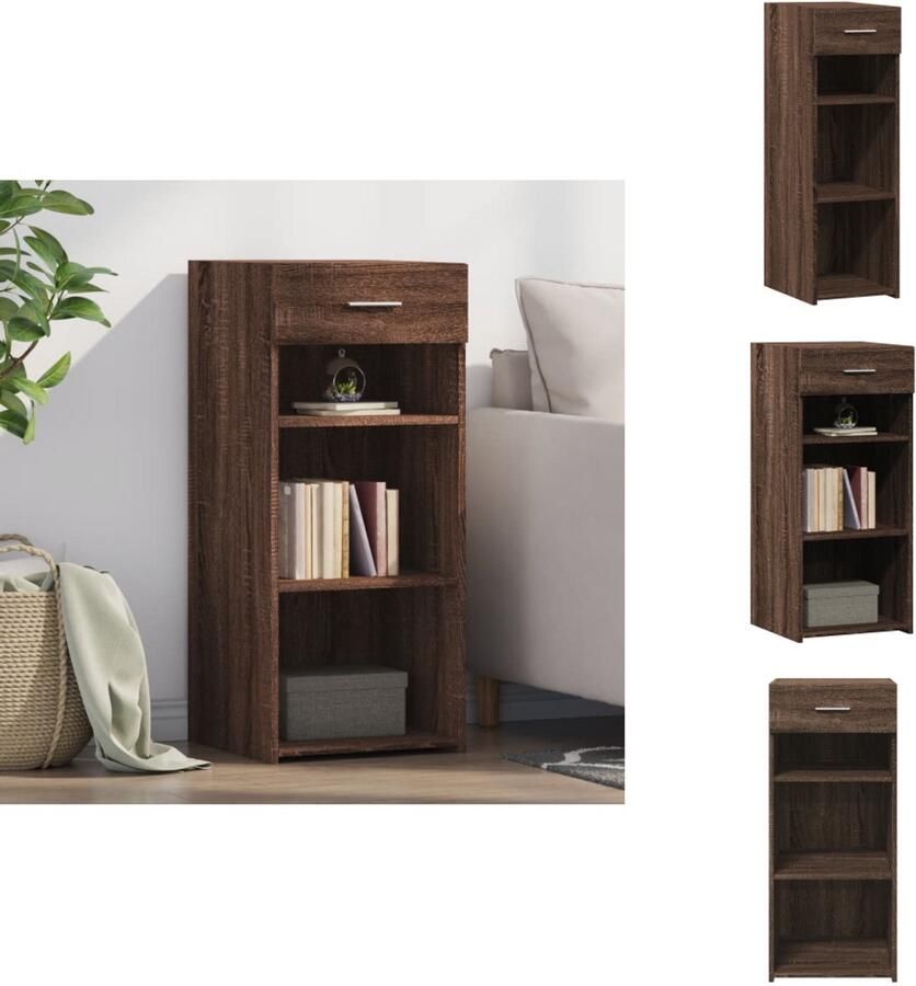 VidaXL Dressoir Dressoirs Kast Wandkast Dressoir 40x42 5x93 cm bewerkt hout bruin eikenkleur - Foto 2