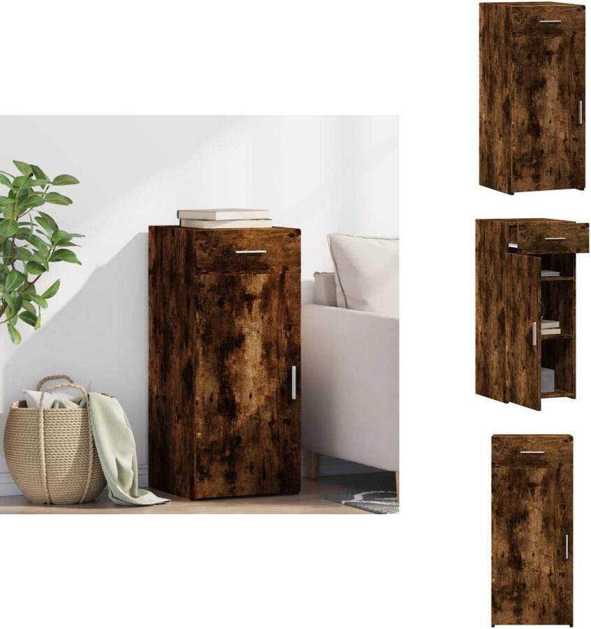 VidaXL Dressoir Dressoirs Kast Wandkast Dressoir 40x42 5x93 cm bewerkt hout gerookt eikenkleurig