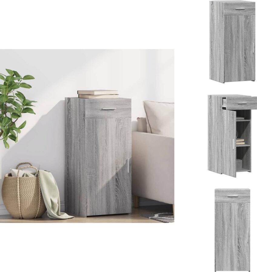 VidaXL Dressoir Dressoirs Kast Wandkast Dressoir 40x42 5x93 cm bewerkt hout grijs sonoma eikenkleur