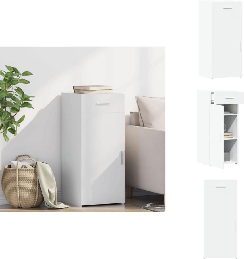 VidaXL Dressoir Dressoirs Kast Wandkast Dressoir 40x42 5x93 cm bewerkt hout wit