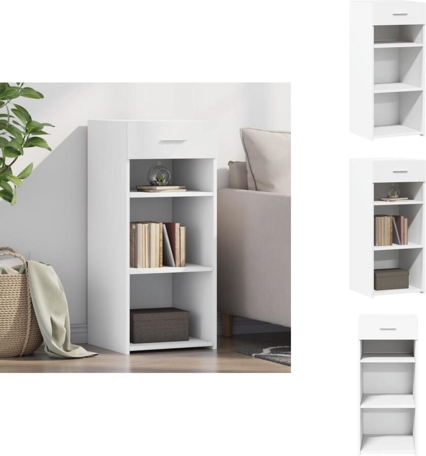 VidaXL Dressoir Dressoirs Kast Wandkast Dressoir 40x42 5x93 cm bewerkt hout wit