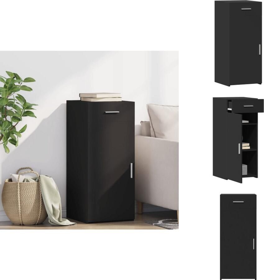 VidaXL Dressoir Dressoirs Kast Wandkast Dressoir 40x42 5x93 cm bewerkt hout zwart