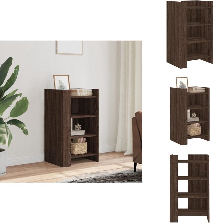 VidaXL Dressoir Dressoirs Kast Wandkast Dressoir 45x35x75 cm bewerkt hout bruin eikenkleur