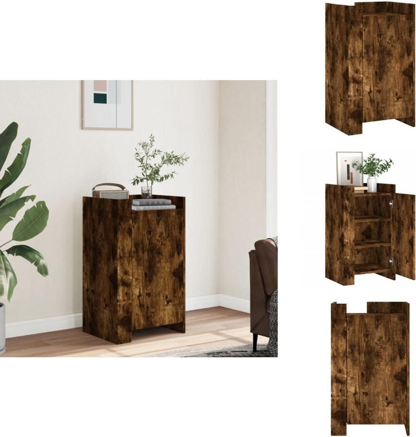 VidaXL Dressoir Dressoirs Kast Wandkast Dressoir 45x35x75 cm bewerkt hout gerookt eikenkleurig