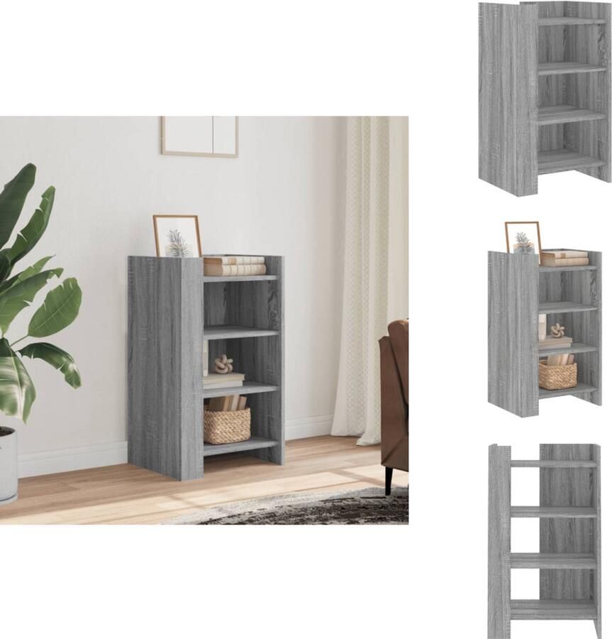 VidaXL Dressoir Dressoirs Kast Wandkast Dressoir 45x35x75 cm bewerkt hout grijs sonoma eikenkleurig