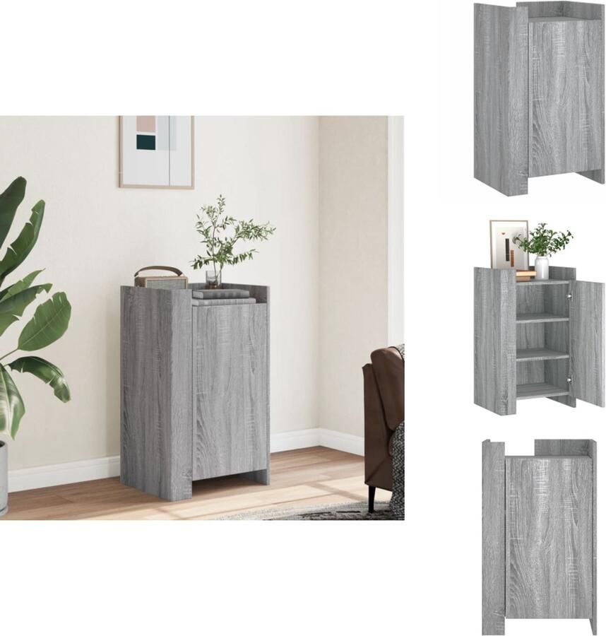 VidaXL Dressoir Dressoirs Kast Wandkast Dressoir 45x35x75 cm bewerkt hout grijs sonoma eikenkleurig - Foto 2