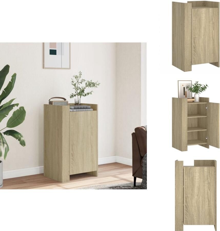 VidaXL Dressoir Dressoirs Kast Wandkast Dressoir 45x35x75 cm bewerkt hout sonoma eikenkleurig - Foto 2