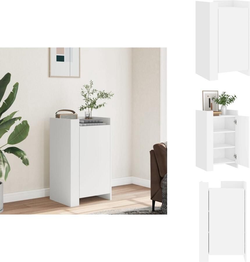 VidaXL Dressoir Dressoirs Kast Wandkast Dressoir 45x35x75 cm bewerkt hout wit