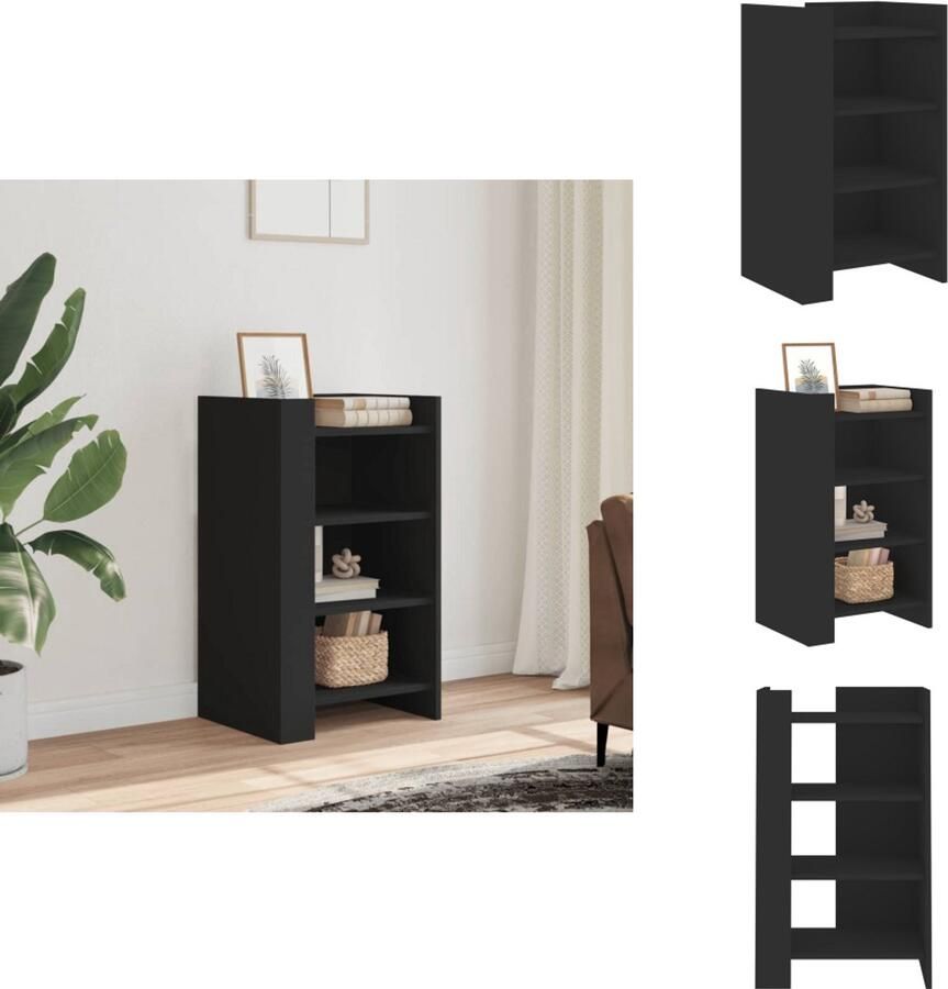 VidaXL Dressoir Dressoirs Kast Wandkast Dressoir 45x35x75 cm bewerkt hout zwart