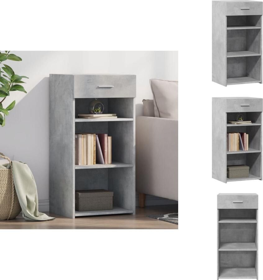 VidaXL Dressoir Dressoirs Kast Wandkast Dressoir 45x42 5x93 cm bewerkt hout betongrijs