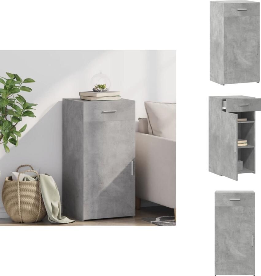 VidaXL Dressoir Dressoirs Kast Wandkast Dressoir 45x42 5x93 cm bewerkt hout betongrijs