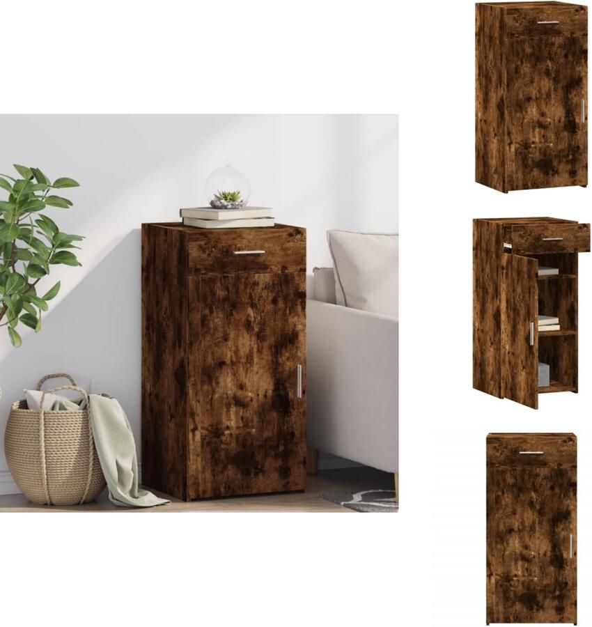 The Living Store Dressoir 45x42 5x93 cm bewerkt hout gerookt eikenkleurig Dressoir Houten Dressoir Vintage Dressoir Landelijk Dressoir Badkamermeubilair